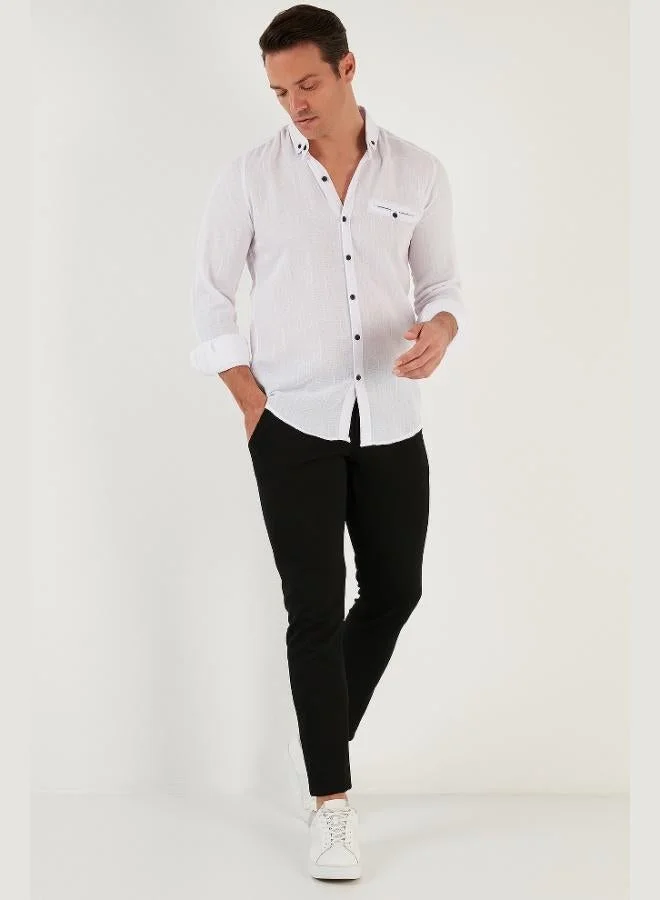 Buratti  Buratti 100% Cotton Slim Fit Long Sleeve Shirt Men's SHIRT CF21S111498 for Men | Best Price UAE