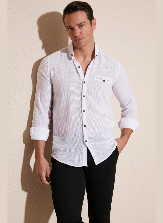 Buratti 100% Cotton Slim Fit Long Sleeve Shirt Men's SHIRT CF21S111498