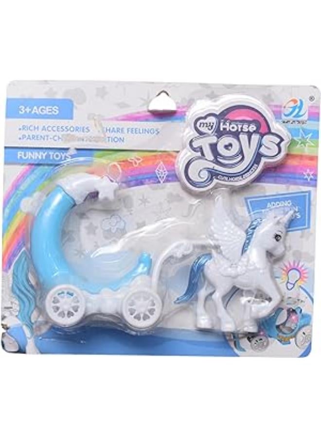 My Horse Toy Horse Toy for Kids Plastic - White & Brown - GTG TOYS - G75