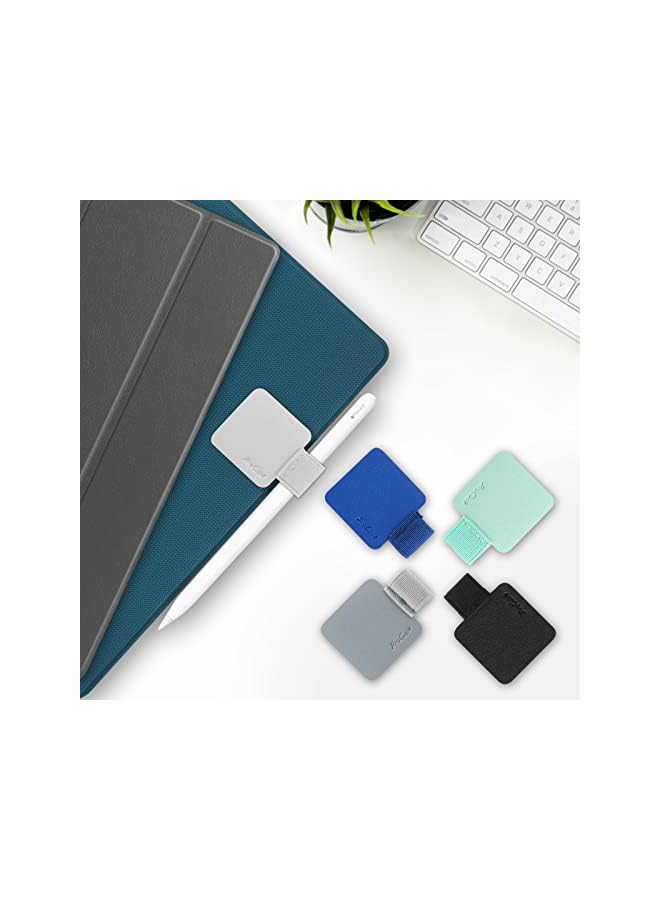 Raxoom Pack) Procase Pen Loop Holder For Notebooks Journals Planners Tablet Case, Self Adhesive Leather Pencil Holder With Elastic Loop For Pens, Apple Pencil, Stylus Pen -Mint/White/Navy/Grey/Black - Image 2
