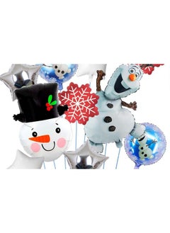 TOYXE TOYXE Merry Christmas Snowman Foil Balloons Set of 10 Pcs  - Image 5