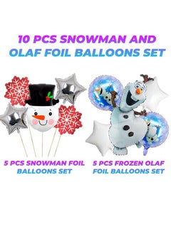 TOYXE TOYXE Merry Christmas Snowman Foil Balloons Set of 10 Pcs  - Image 2