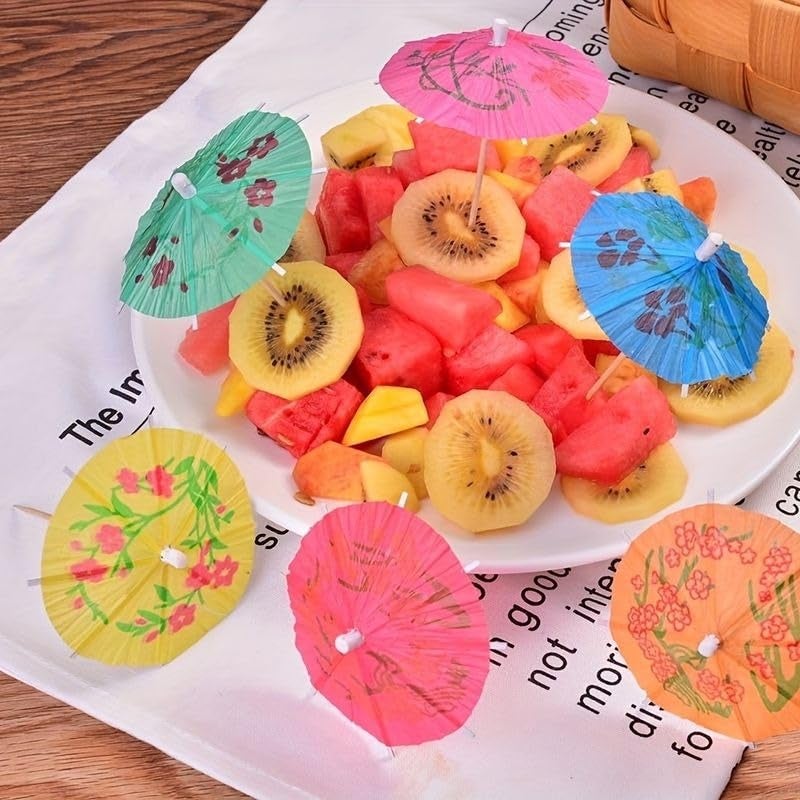 ROYALS أسياخ أسنان على شكل مظلة | أسياخ كوكتيل | عصير غير كحولي | زينة حفلات | زينة كعك | أسياخ | أسياخ مصممة | (4 بوصة، 10 قطعة) - Image 3