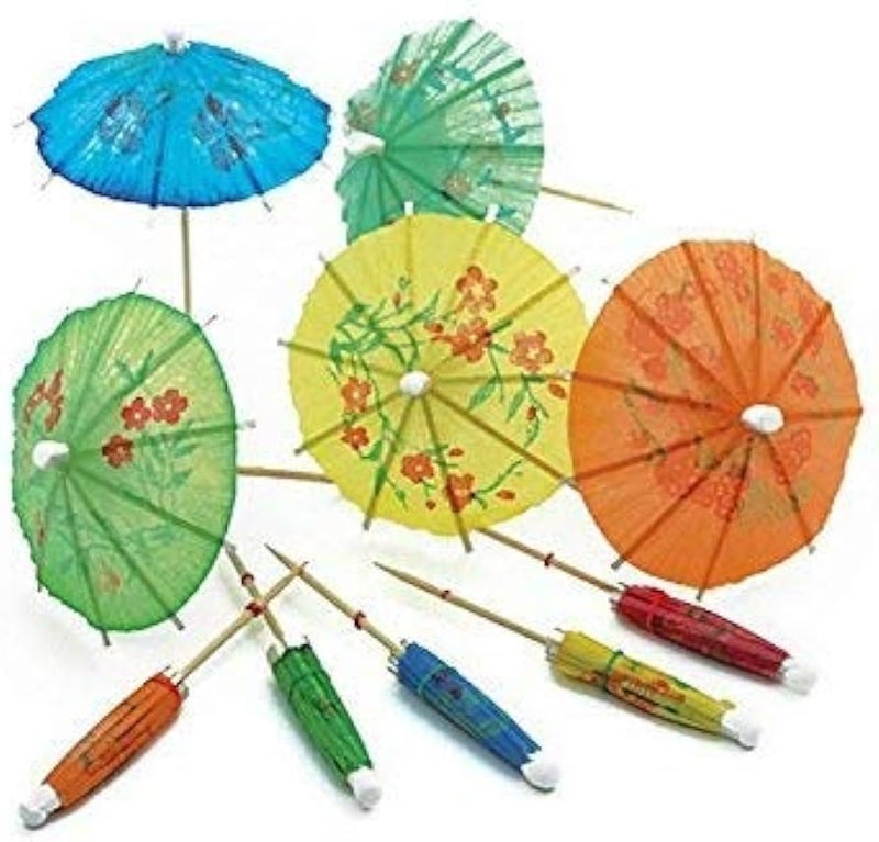 ROYALS أسياخ أسنان على شكل مظلة | أسياخ كوكتيل | عصير غير كحولي | زينة حفلات | زينة كعك | أسياخ | أسياخ مصممة | (4 بوصة، 10 قطعة) - Image 1