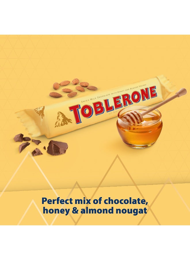 Toblerone Swiss Milk Chocolate Bar with Honey and Almond Nougat 35Gx24 - Image 3