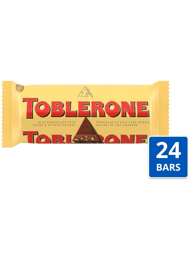 Toblerone Swiss Milk Chocolate Bar with Honey and Almond Nougat 35Gx24 - Image 1