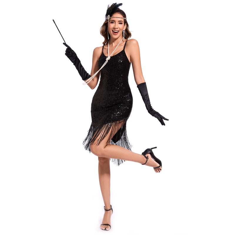 Pixiemain Women's 1920s Flapper Sequin Fancy Costume Dress For Great Gatsby Theme Party Dress-S - Image 2