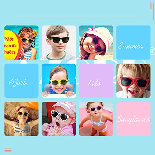 AZorb Kids Polarized Sunglasses TPEE Rubber Flexible Frame for Boys Girls Age 3-8, 100% UV Protection (Blue Yellow/Grey) - Image 2