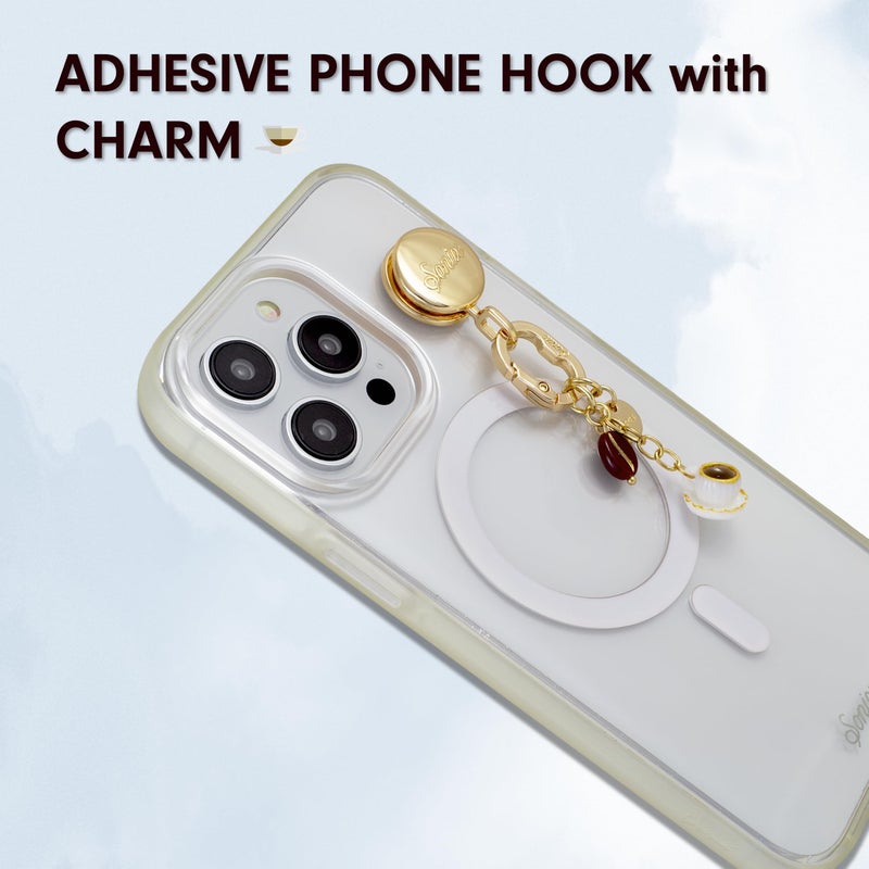 Sonix Phone Charm with Adhesive Hook | Smartphone Charm Hook with Carabiner Ring and Unique Charms | Espresso - Image 4