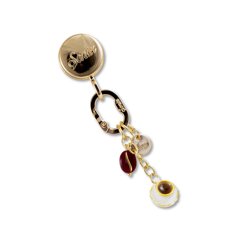 Sonix Phone Charm with Adhesive Hook | Smartphone Charm Hook with Carabiner Ring and Unique Charms | Espresso - Image 1
