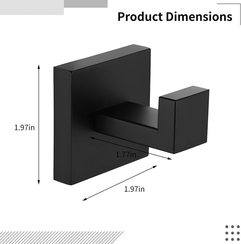 4-Piece Wall Hanger Set, Stainless Steel Square Hooks, Heavy-Duty Bathroom & Kitchen Towel Holders with Screws - Image 4