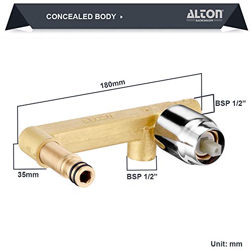 Alton LEO12125 Brass Chrome Finish Single Lever Basin Mixer Full Set (Silver) - Image 4