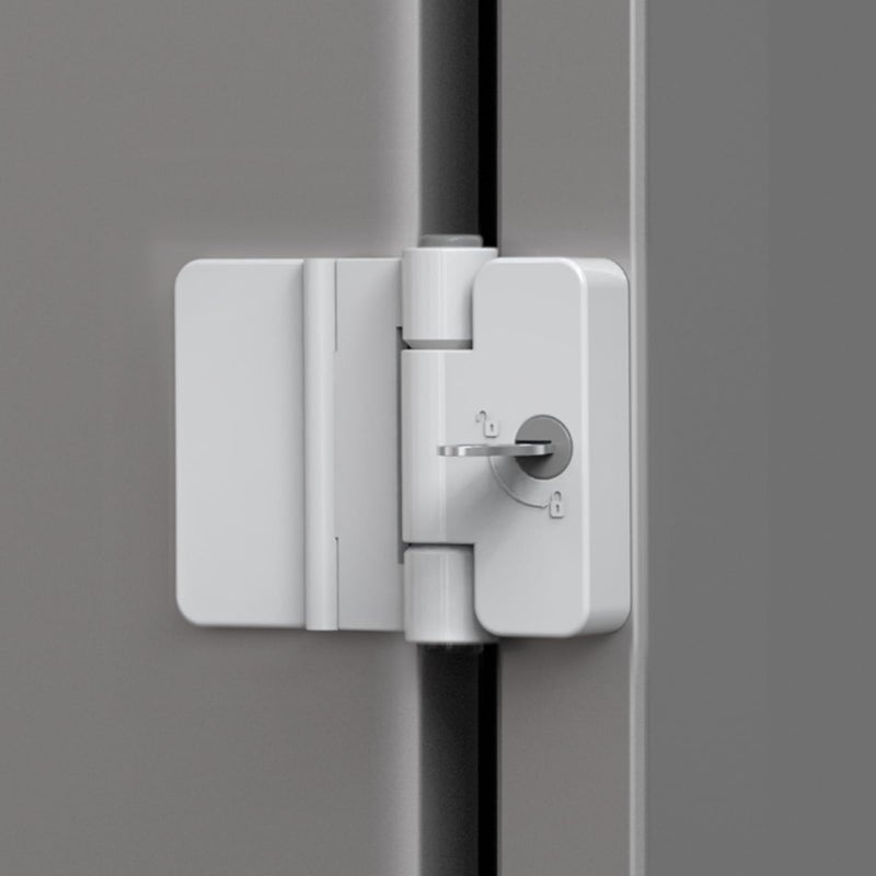 Refrigerator Adhesive Locks Double Button Fridge Door Lock with Key Child Proof Freezer Cooler Door Lock Child Baby Safety File Drawer Lock and Cabinet Locks White 1
