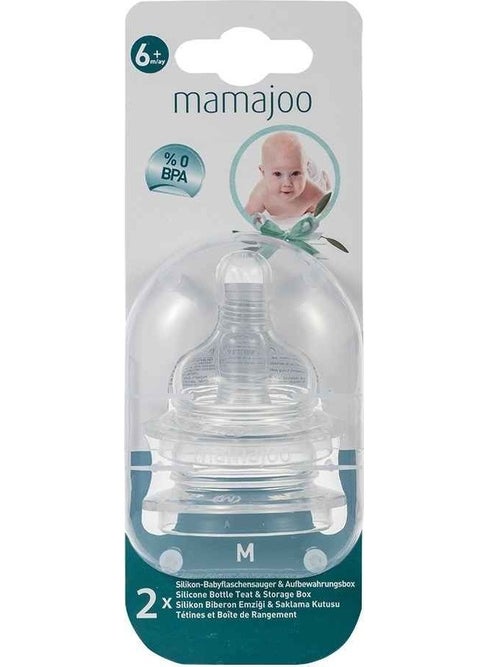 Mamajoo 0% BPA Silicone Baby Bottle Teat Double M No.2 6 months+  - Image 3