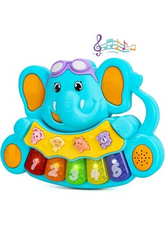 STEAM Life Educational Baby Musical Toys Light Up Baby Toys Piano Keyboard Toddler Piano With 5 Numbered Keys Plays Songs And Music Memory Game Smart Baby Elephant Piano  - Image 1