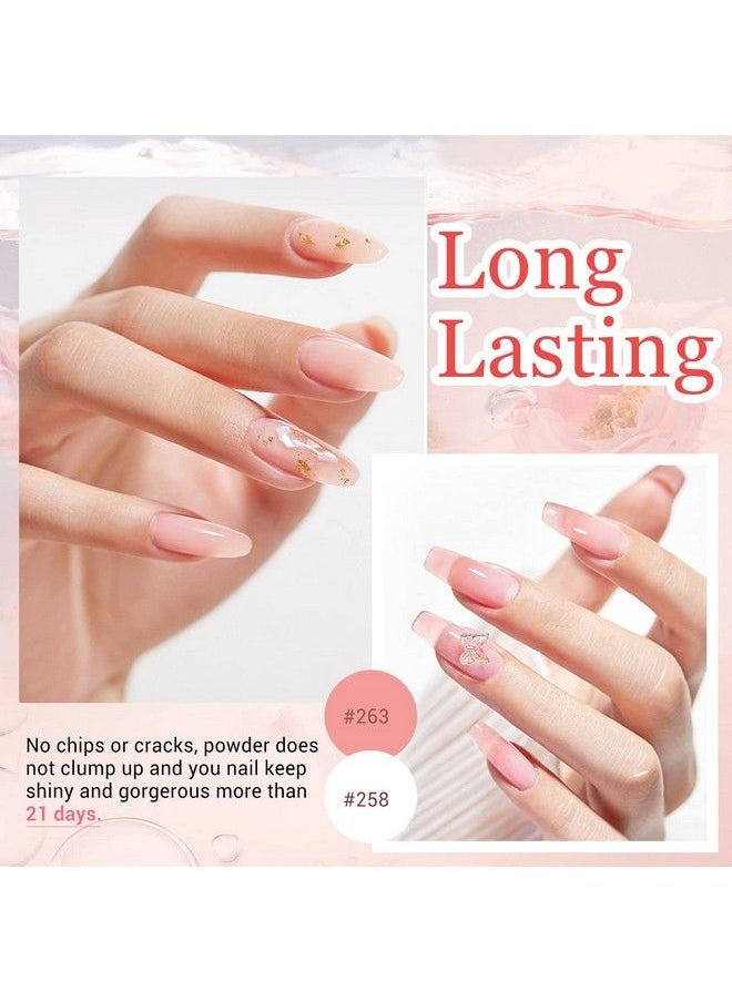 AZUREBEAUTY Dip Powder Nail Kit Starter 8 Translucent Nude White Pink Sheer Neutral Colors Semitransparent Natural Clear Dipping Powder Milky Jelly Effect French Nail Art Manicure Salon Diy At Home  - Image 4