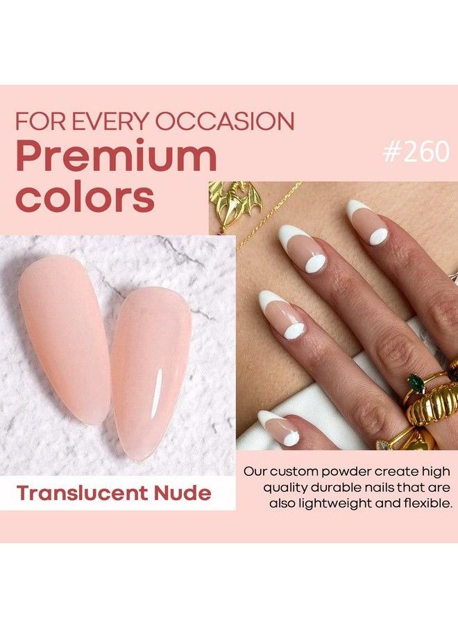 AZUREBEAUTY Dip Powder Nail Kit Starter 8 Translucent Nude White Pink Sheer Neutral Colors Semitransparent Natural Clear Dipping Powder Milky Jelly Effect French Nail Art Manicure Salon Diy At Home  - Image 3