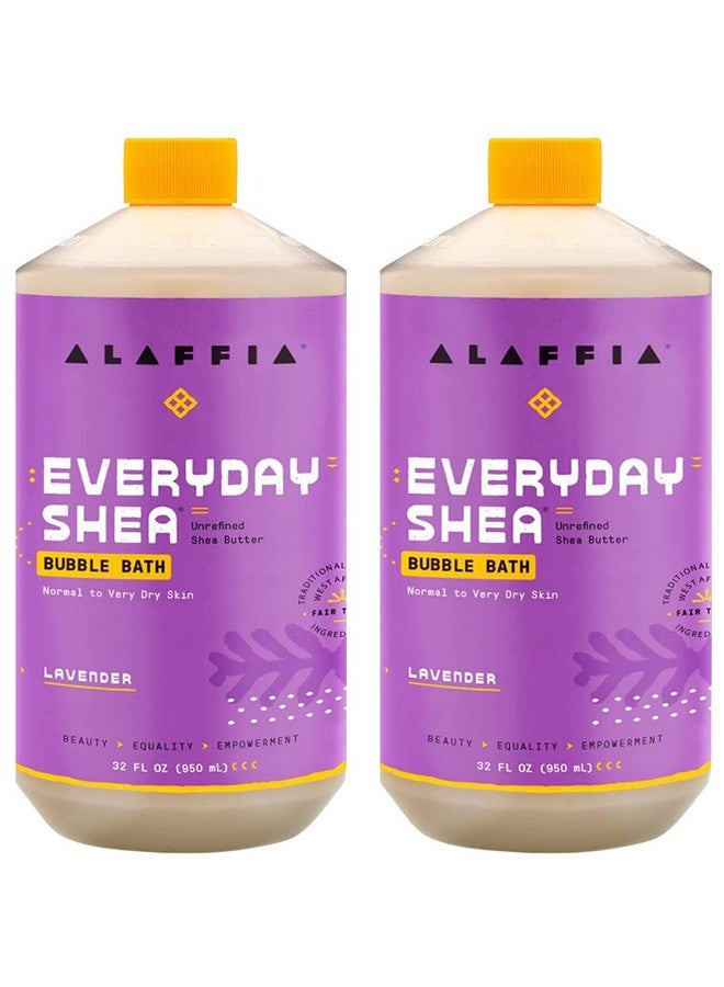 Alaffia Everyday Shea Bubble Bath Cleanse Soothe & Moisturize Skin Made With Fair Trade Shea Butter Cruelty Free No Parabens Vegan Lavender 2 Pack32 Fl Oz Ea - Image 1