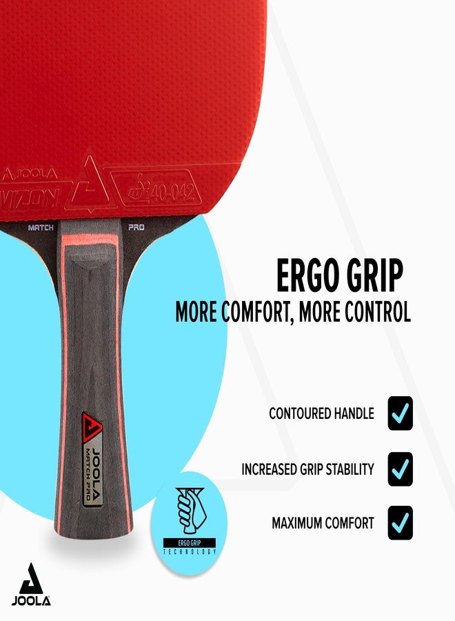 JOOLA Match Pro ITTF Approved Allround Competition Table Tennis Bat 4 Stars Black/Red 1.8 mm Sponge Thickness - Image 3