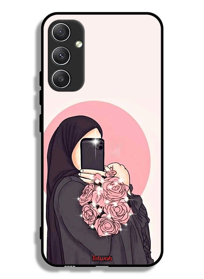 Tolwak Samsung Galaxy A34 5G Protective Case Cover Making Selfies While Holding Flowers Art - Image 1