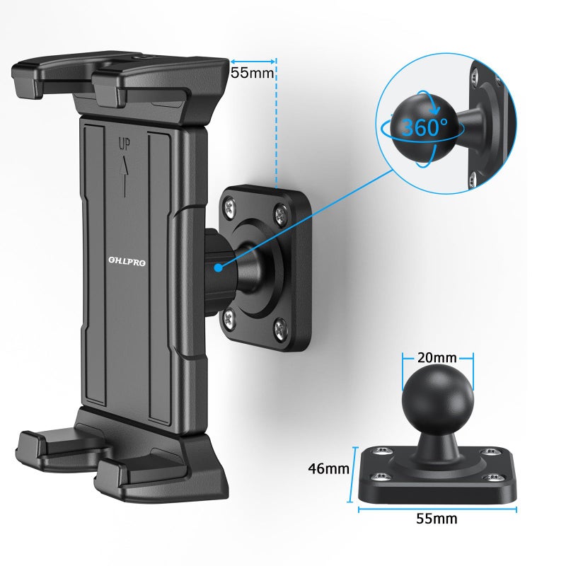 OHLPRO Universal Tablet Wall Mount Holder for 4.7-13 inch Tablet Smartphone eReader, 360Â° Adjustment Compatible with iPad, iPhone, Kindle Fire HD, Galaxy Tab, Switch, Drilled Screw Mounting - Image 5