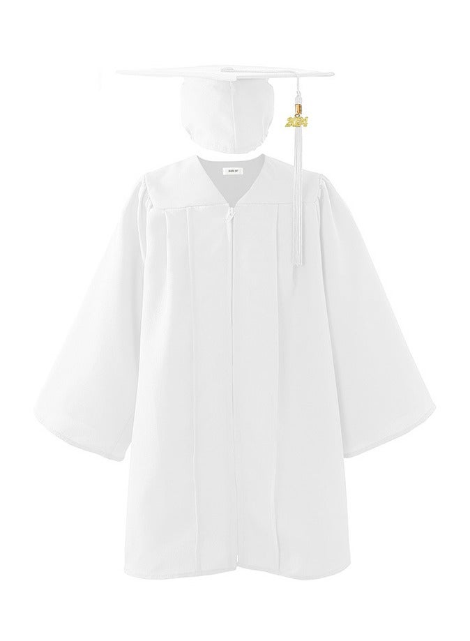 Loquat Kids Children's Bachelor's Uniform Kindergarten Set Children's Doctoral Uniform Performance Uniform Graduation Dress White  - Image 1