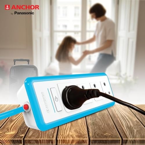 Anchor by Panasonic 6A Universal Socket with Surge and Over load protection | 6A Extension Board with 1.5 Mtr Extension Cord | Multi Plug Socket for Home Wall, Office (22076) - Image 5