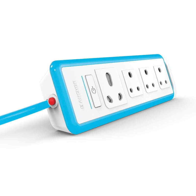 Anchor by Panasonic 6A Universal Socket with Surge and Over load protection | 6A Extension Board with 1.5 Mtr Extension Cord | Multi Plug Socket for Home Wall, Office (22076) - Image 3