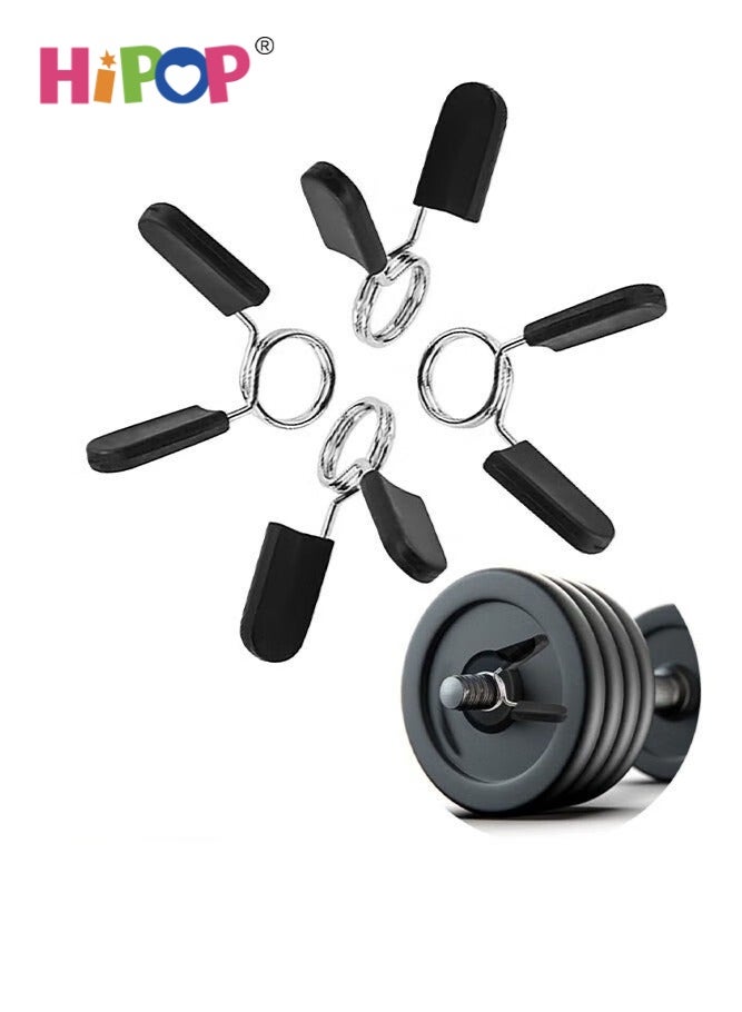 هيبوب مشابك نابضية للباربل 1.18 بوصة، 4 قطع مع مقابض سهلة القبض، لرفع الأثقال، رفع القوة، وتمارين القوة في الجيم - Image 1