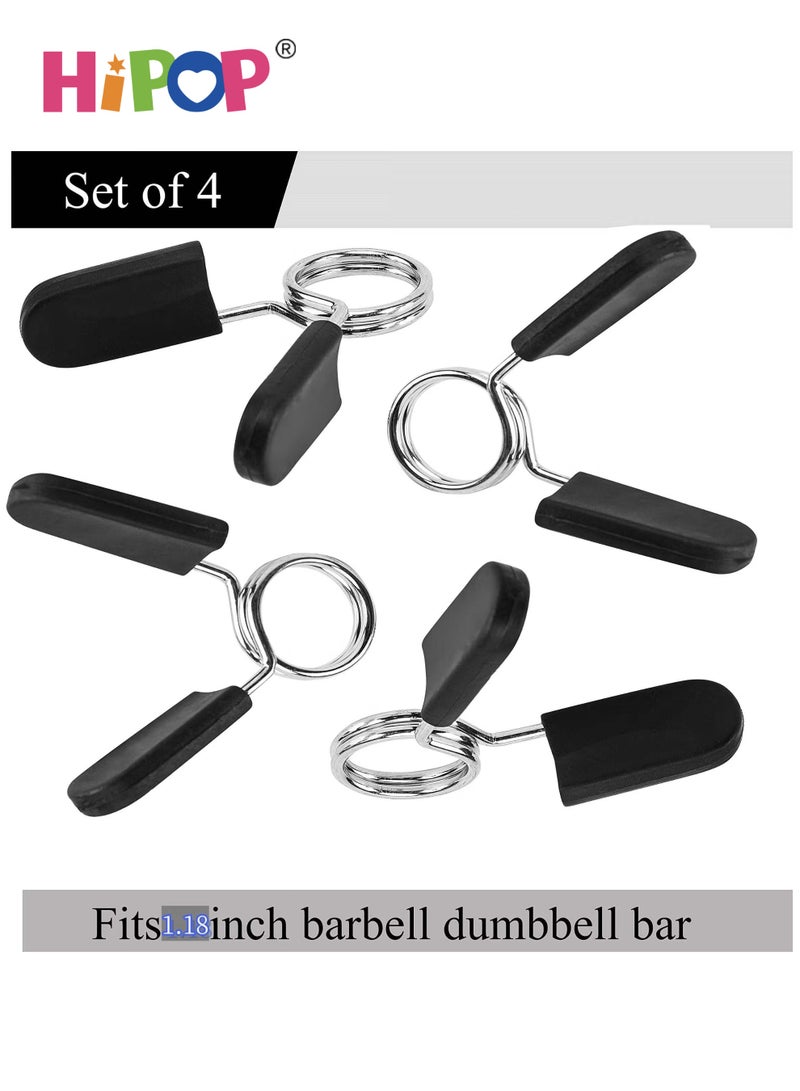 هيبوب مشابك نابضية للباربل 1.18 بوصة، 4 قطع مع مقابض سهلة القبض، لرفع الأثقال، رفع القوة، وتمارين القوة في الجيم - Image 4