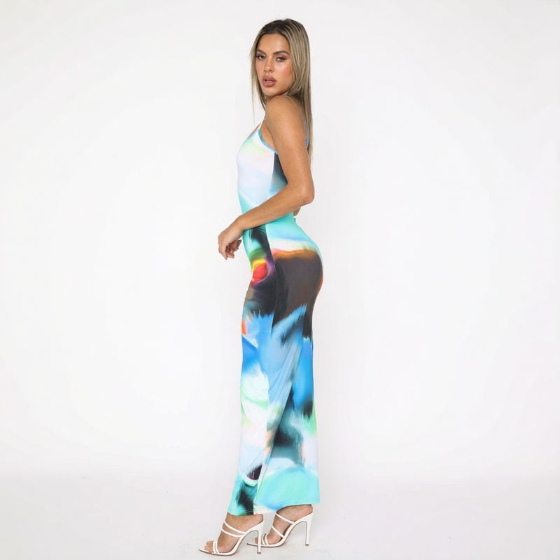 Sexy Abstract Digital Print Bodycon Dress - Image 3