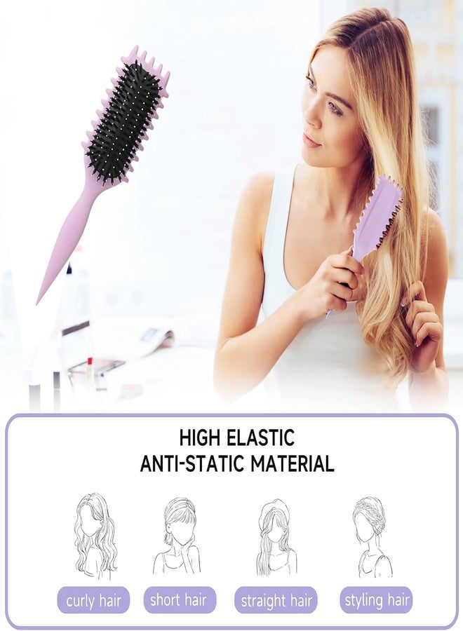 NUDFSY Curl Defining Brush - Flexible Paddle Hair Brush, Detangling, For Women & Men, Long/Short/Straight/Curly Hair - Image 2