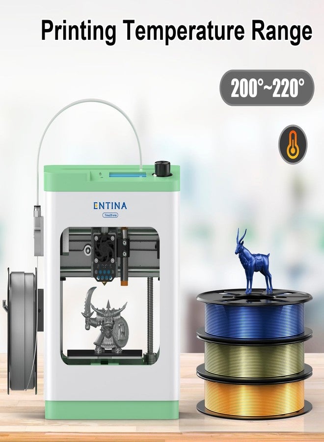 ENTINA 4 Colors Silk Shiny 3D Printer Filament Bundle, PLA Filament 1.75 mm for 3D Printers, Dimensional Accuracy +/- 0.02 mm, 200g x 4 Spools Set - Image 2