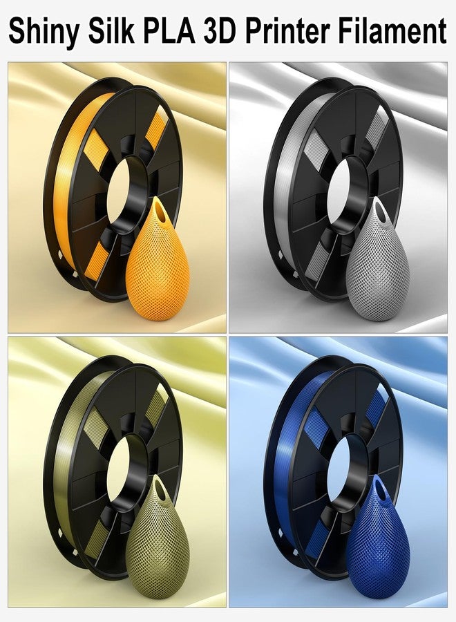 ENTINA 4 Colors Silk Shiny 3D Printer Filament Bundle, PLA Filament 1.75 mm for 3D Printers, Dimensional Accuracy +/- 0.02 mm, 200g x 4 Spools Set - Image 3