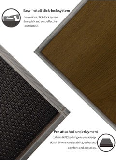 Suntecwood Suntecwood SPC Rigid Core Luxury Vinyl Flooring 635*127 mm | Chevron Flooring|6mm Thick | 1mm IXPE Padding | Waterproof| Scratch Resistant | Comfort & Quiet | Easy Click Lock for Home | Office | Commercial Use |Dark brown oak|  - Image 2