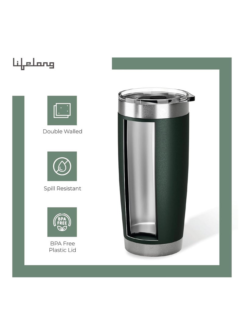 Lifelong - Lifelong Double-Walled Vacuum Insulated Tumbler 600ml | Keeps Drinks Hot for 8 Hours & Cold for 12 Hours | Stainless Steel, Leakproof Lid & Comfort-Grip - Image 1