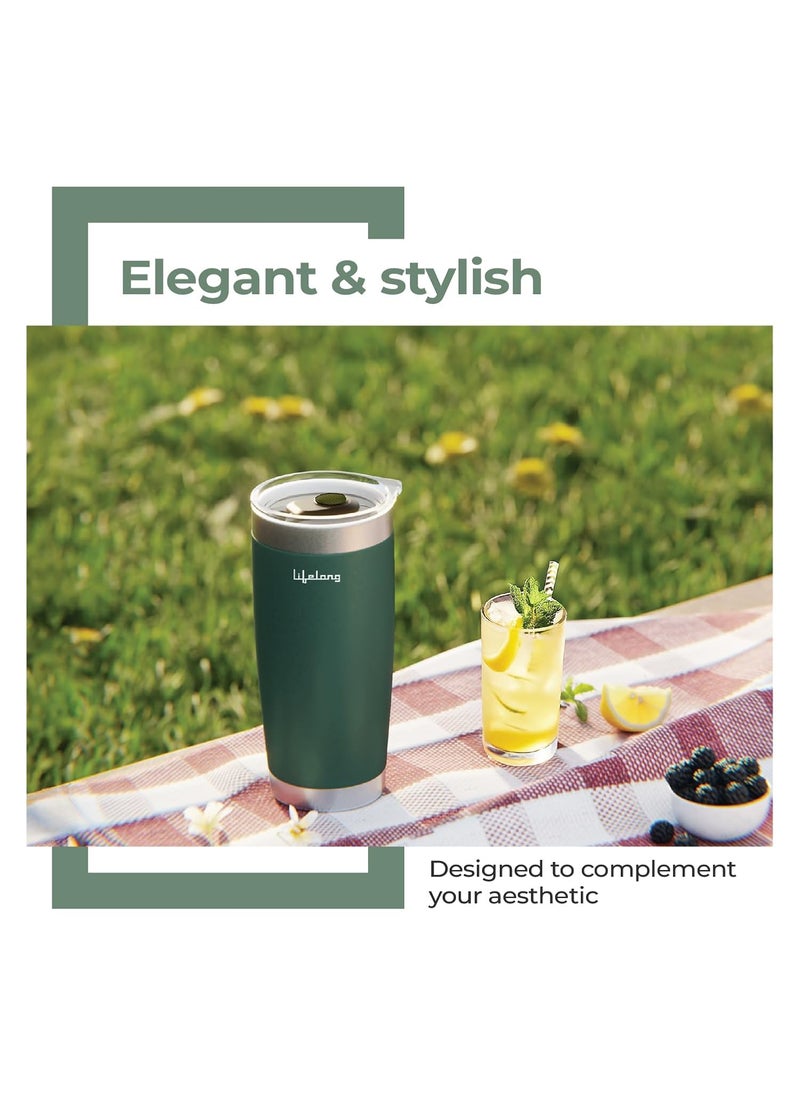 Lifelong - Lifelong Double-Walled Vacuum Insulated Tumbler 600ml | Keeps Drinks Hot for 8 Hours & Cold for 12 Hours | Stainless Steel, Leakproof Lid & Comfort-Grip - Image 1