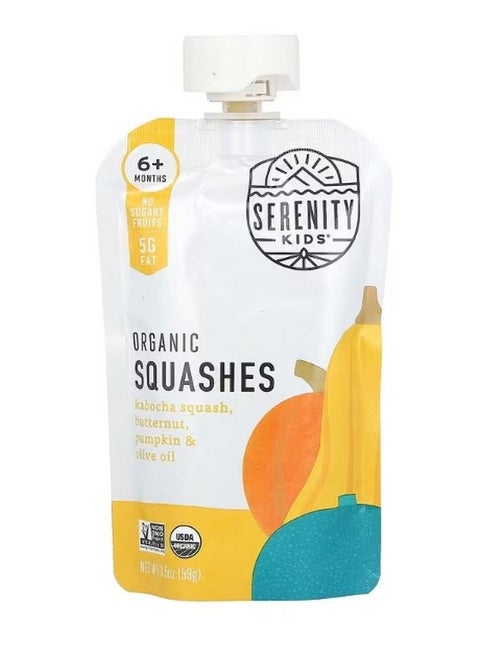 Organic Squashes 6 Months Kabocha Squash Butternut Pumpkin and Olive Oil 3.5 oz 99 g