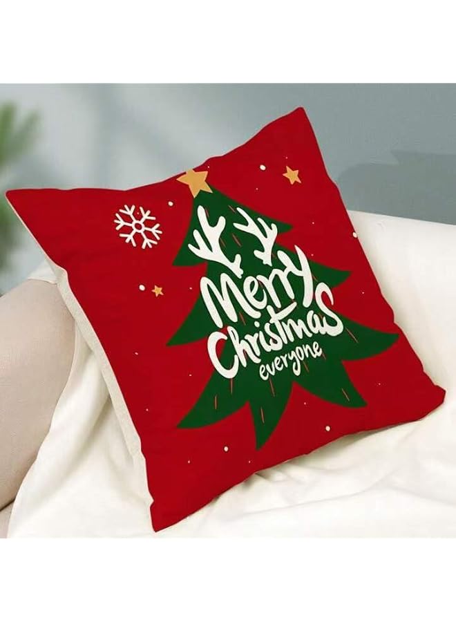 The Bros Christmas Decorations Christmas Pillow Covers 18 x 18 Inches Set of 4 - Xmas Series Cushion Pillow Cover Custom Zippered Square Pillowcase for Home Office Room Couch Sofa Bed, Christmas Gifts - Image 5