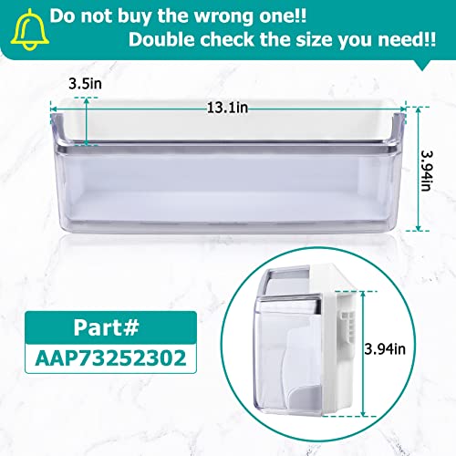 Feikeer 2 PCS AAP73252302 Door Shelf Bin (Left) Compatible with LG, Kenmore Sears, Replaces AP5602874, AAP73252311, AAP73252306, 2652315, AAP73252305, AH3637059, EA3637059, PS3637059 Refrigerator Basket Bin - Image 3