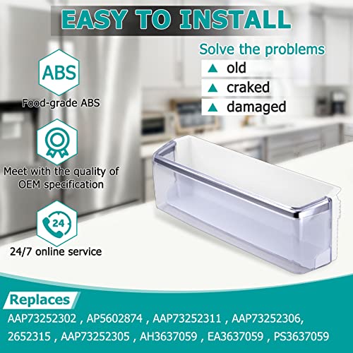 Feikeer 2 PCS AAP73252302 Door Shelf Bin (Left) Compatible with LG, Kenmore Sears, Replaces AP5602874, AAP73252311, AAP73252306, 2652315, AAP73252305, AH3637059, EA3637059, PS3637059 Refrigerator Basket Bin - Image 5