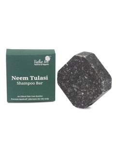 Rustic Art Neem Tulsi Shampoo Bar With Charcoal | Deep Cleansing, Oily, Dandruff Prone Hair | Sulphate & Paraben Free | Natural & Organic | For Women & Men | 75 Gm  - Image 1