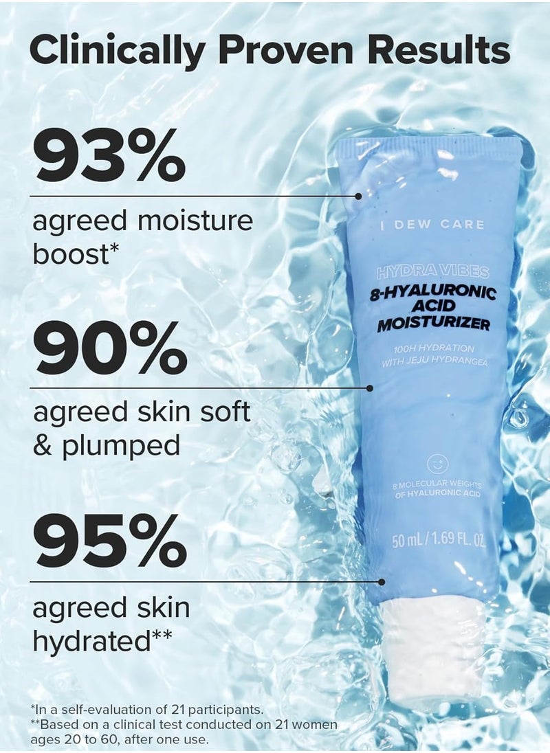 I DEW CARE I DEW CARE Skin Care - Hydra Vibes 8-Hyaluronic Acid Moisturizer | Hyaluronic, Face Moisturizer, Hypoallergenic Formula, Glass Skin, Vegan, Cruelty-Free, Illuminating, Repairing Essence, 1.69 FL Oz.  - Image 3