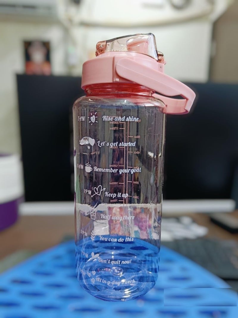 ELEXIQ Plastic 2 L Capacity Water Bottle Transparent bottle 2000 ml Bottle without straw (Pack of 1, Clear,) - Image 3