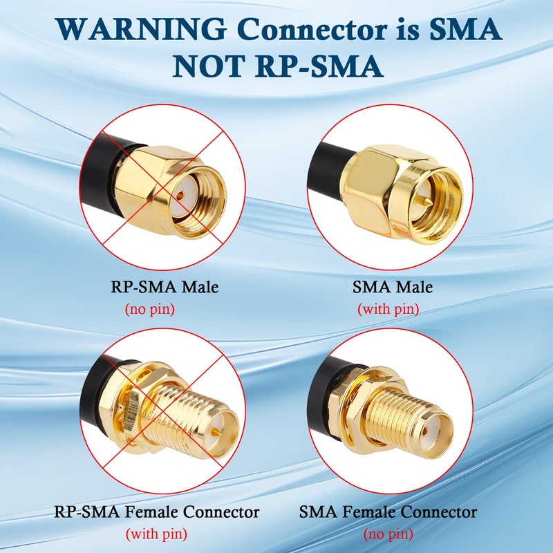 XRDS -RF كابل SMA بطول 40 قدم، كابل تمديد SMA ذكر إلى SMA أنثى 50 أوم KMR240 منخفض الفقد، أسود - Image 5