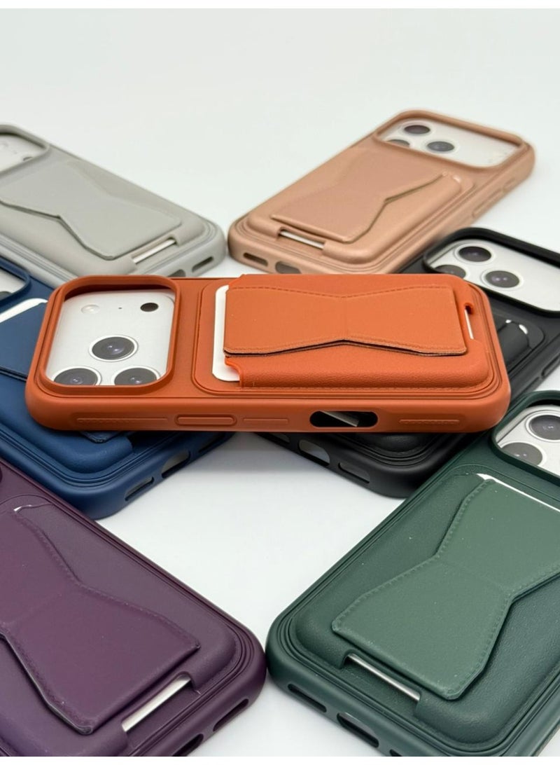 general Magnetic Leather Stand Wallet Case for iPhone 17 ProMax – Foldable Kickstand Card Holder Protective Cover - Image 5