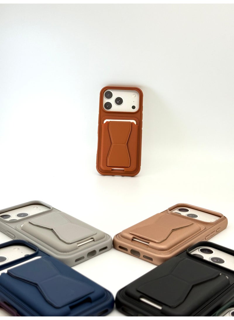 general Magnetic Leather Stand Wallet Case for iPhone 17 ProMax – Foldable Kickstand Card Holder Protective Cover - Image 3