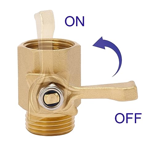 M MINGLE Heavy Duty Brass Garden Hose Shut Off Valve, 3/4 Inch, 2-Pack with 2 Hose Washers - Image 5