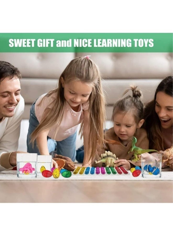 Dinosaur Eggs Toys 60 PCS – Hatching in Water Dino Eggs with Dinosaur Model Figures, Growing Egg Science Kit Pool Games – Crack Surprise Mini Dinosaur Egg Party Favor & Queue Gift for Boys & Girls (Multi-Color) - Image 4