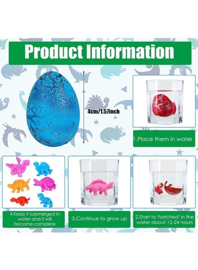Dinosaur Eggs Toys 60 PCS – Hatching in Water Dino Eggs with Dinosaur Model Figures, Growing Egg Science Kit Pool Games – Crack Surprise Mini Dinosaur Egg Party Favor & Queue Gift for Boys & Girls (Multi-Color) - Image 5